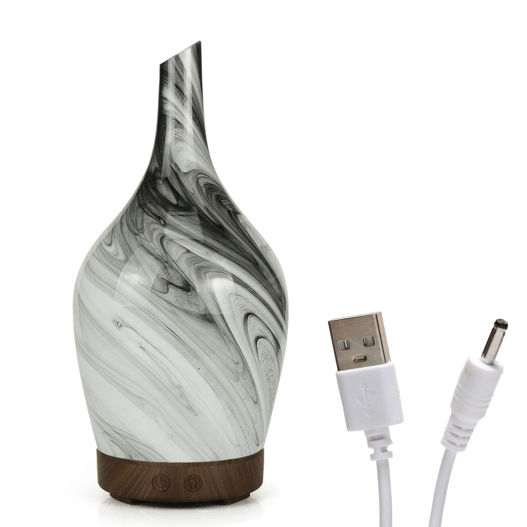 Aroma Atomiser Glass Abstract Grey USB Diffuser for Home Use