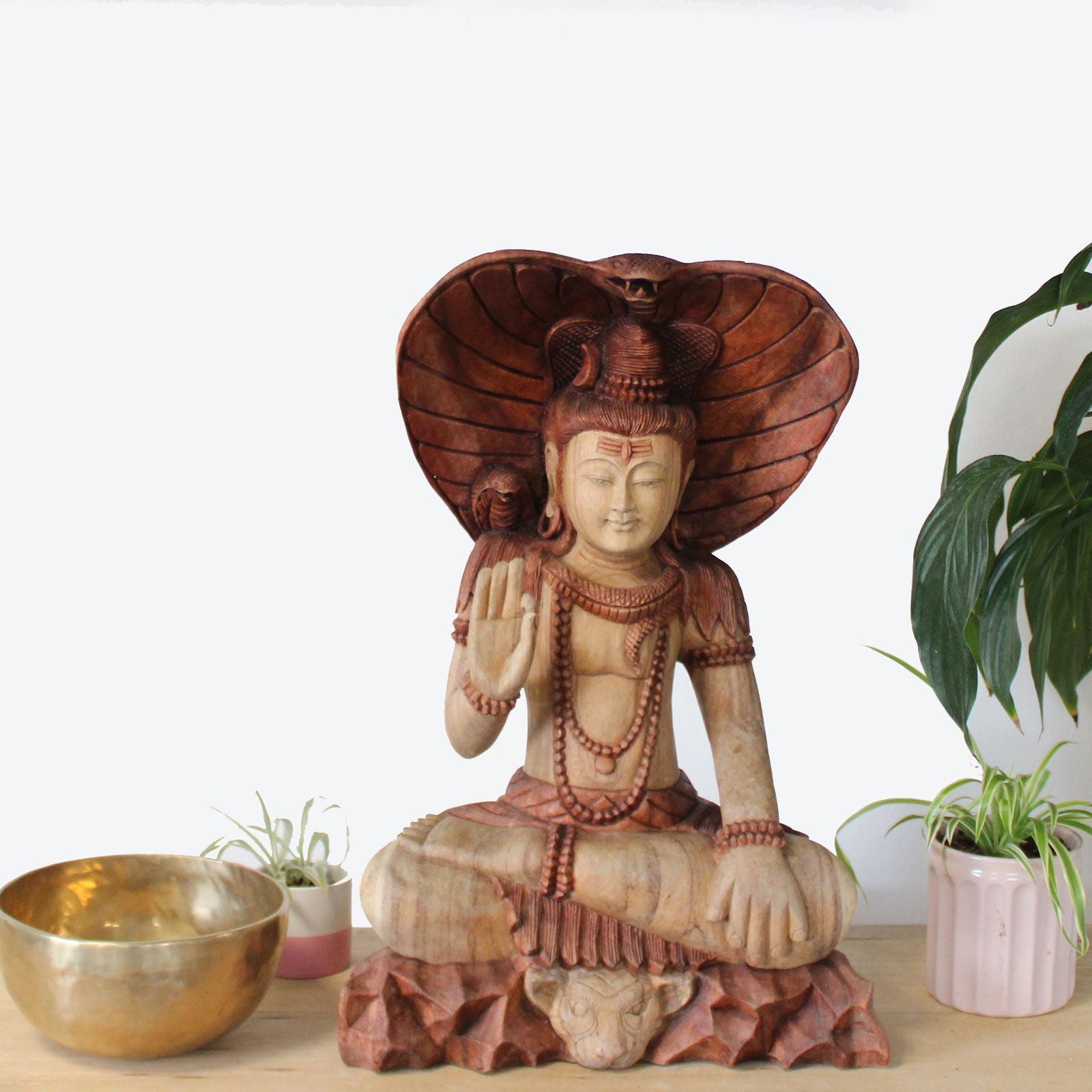 Shiva with Cobra Hand Carved Buddha Statue 50cm Unique Design