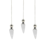 Secret Cavity Discovery of Truth Pendulum - Clear Quartz - Silver Plated
