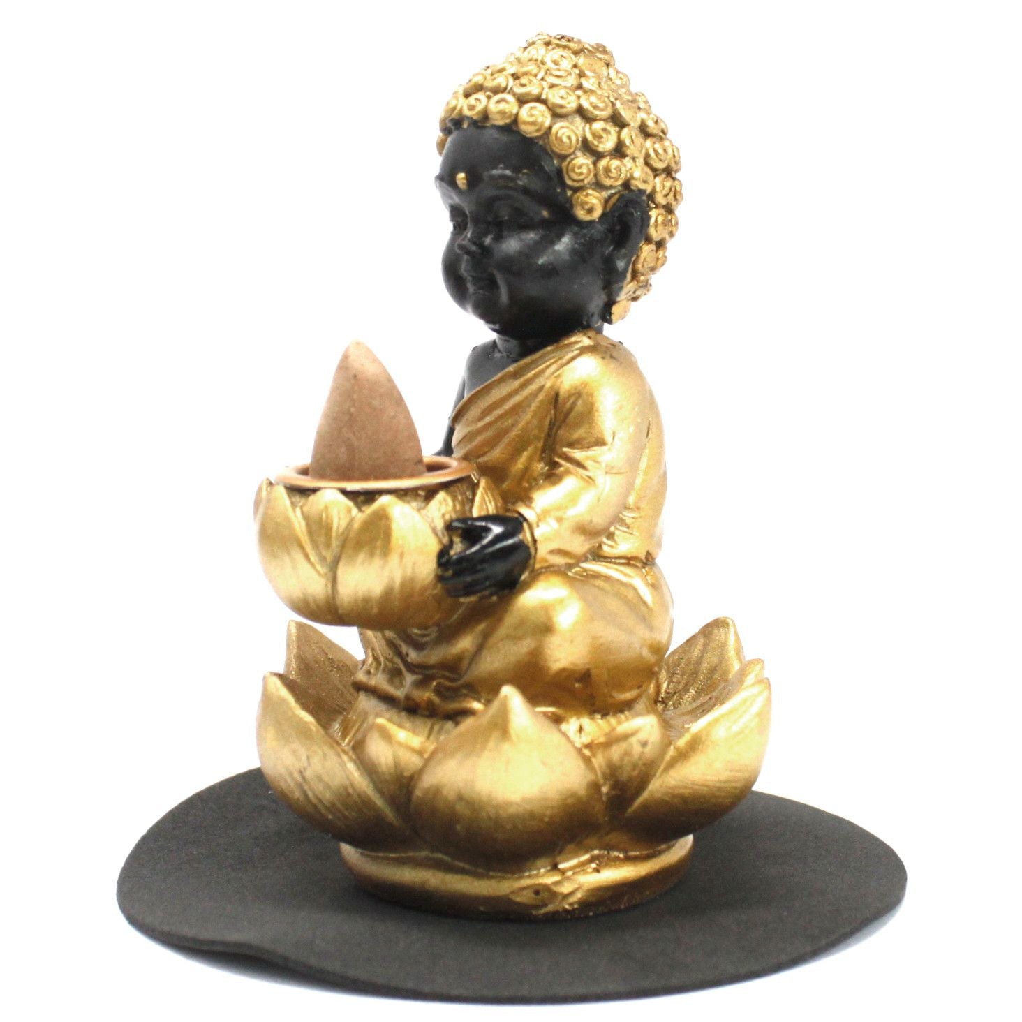 Buddha and Lotus Backflow Incense Burner for Tranquil Spaces