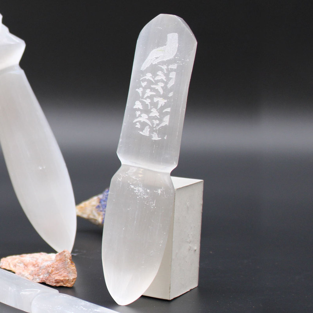Selenite Ritual Knife for Ceremonial Use to Release Bonds
