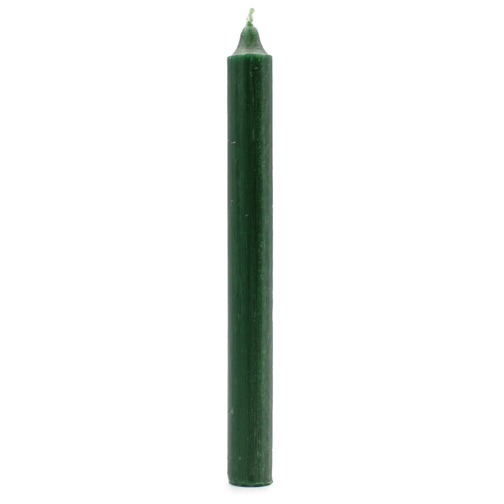 Solid Colour Dinner Candles Rustic Holly Green Pack of 5 for Dining