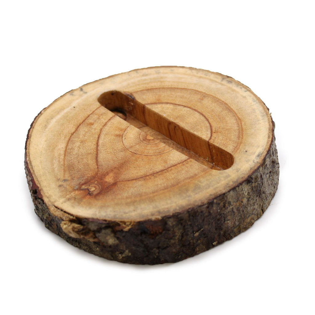 Small Log Phone Holder for Hands Free Use in Natural Wood Style