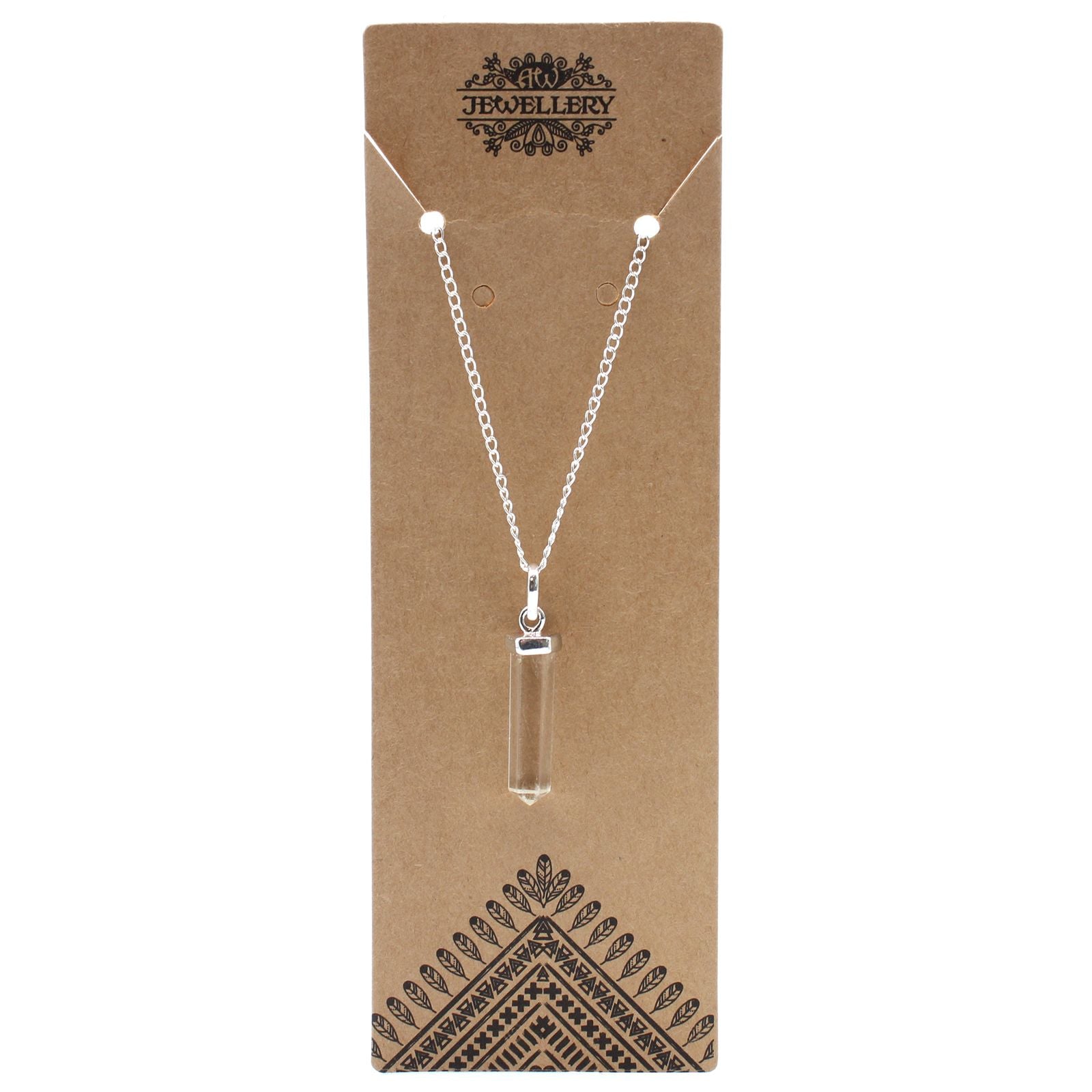 Gemstone Classic Point Pendant in Rock Quartz for Everyday Wear