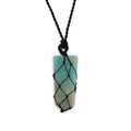 Laced Gemstone Flat Point Pendant with Amazonite Charm Design