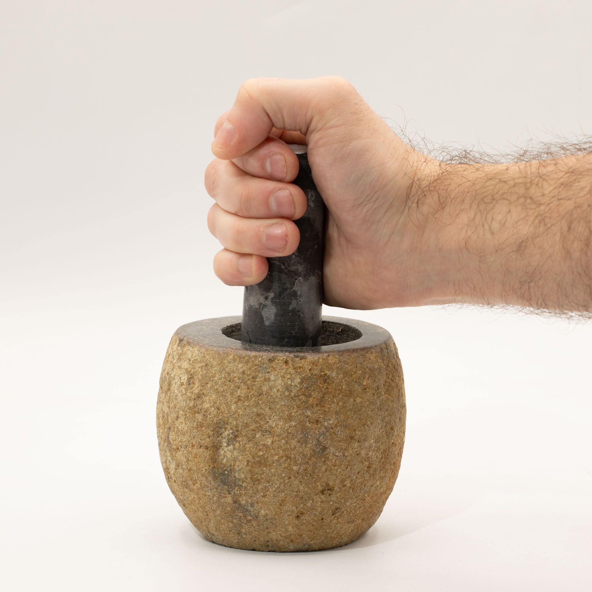 Natural Riverstone Decorative Pestle and Mortar Small Accent Piece