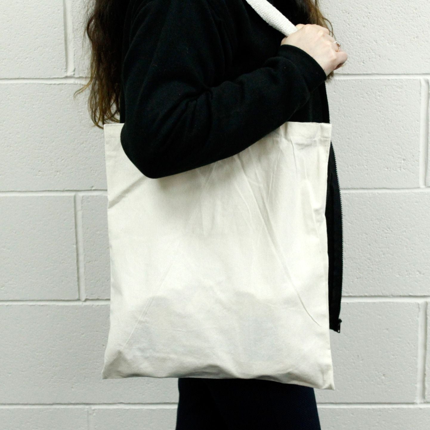 Lrg Natural 6oz Cotton Bag for Eco Friendly Shopping and Daily Use
