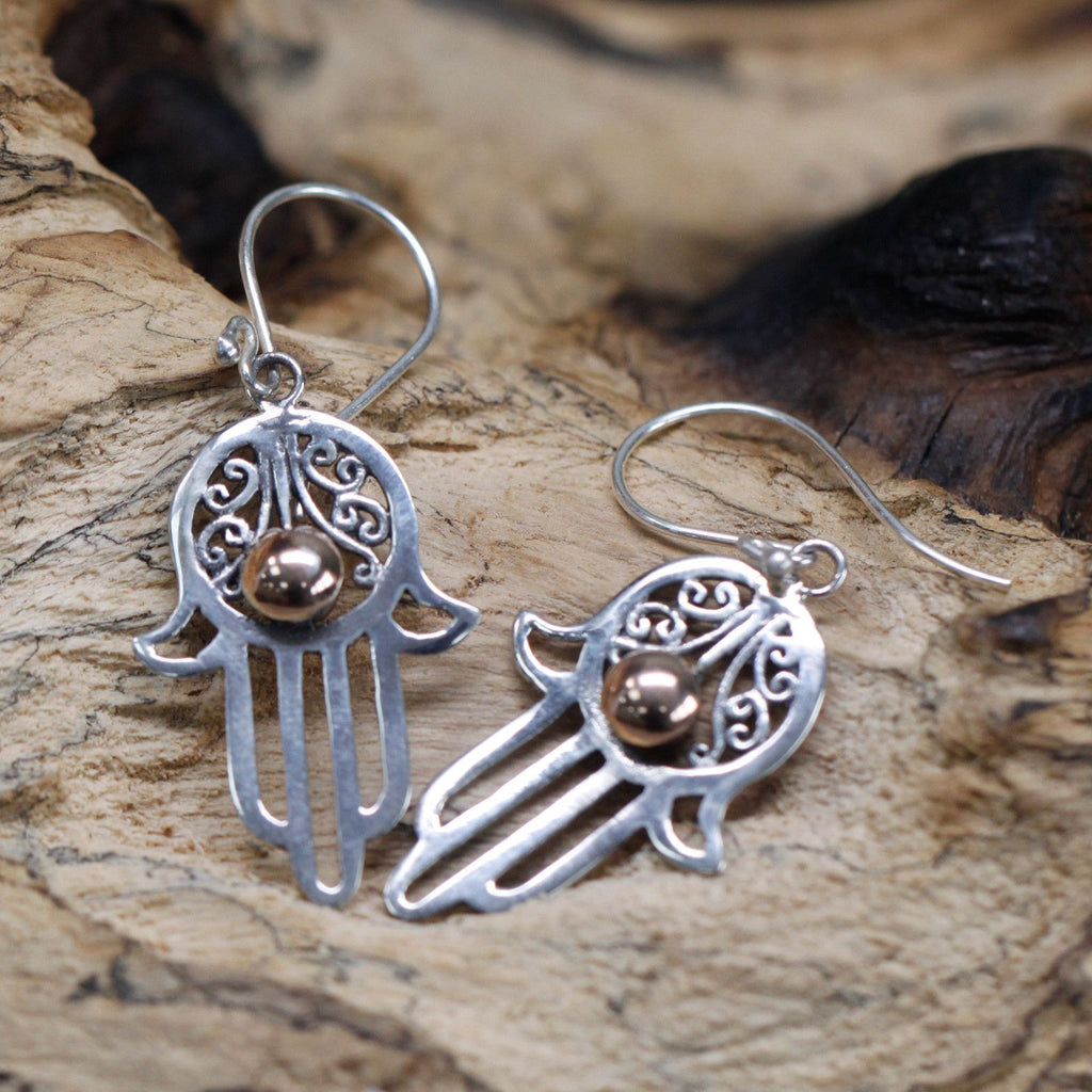 Silver and Gold Hamsa Earrings for Unique Fashion Statement
