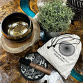 Hand Beaten Engraved Singing Bowl Gift Set with Mallet and Cushion