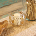 Natural Floral Glass Large Bowl Candle Holder Rosa for Home Decor