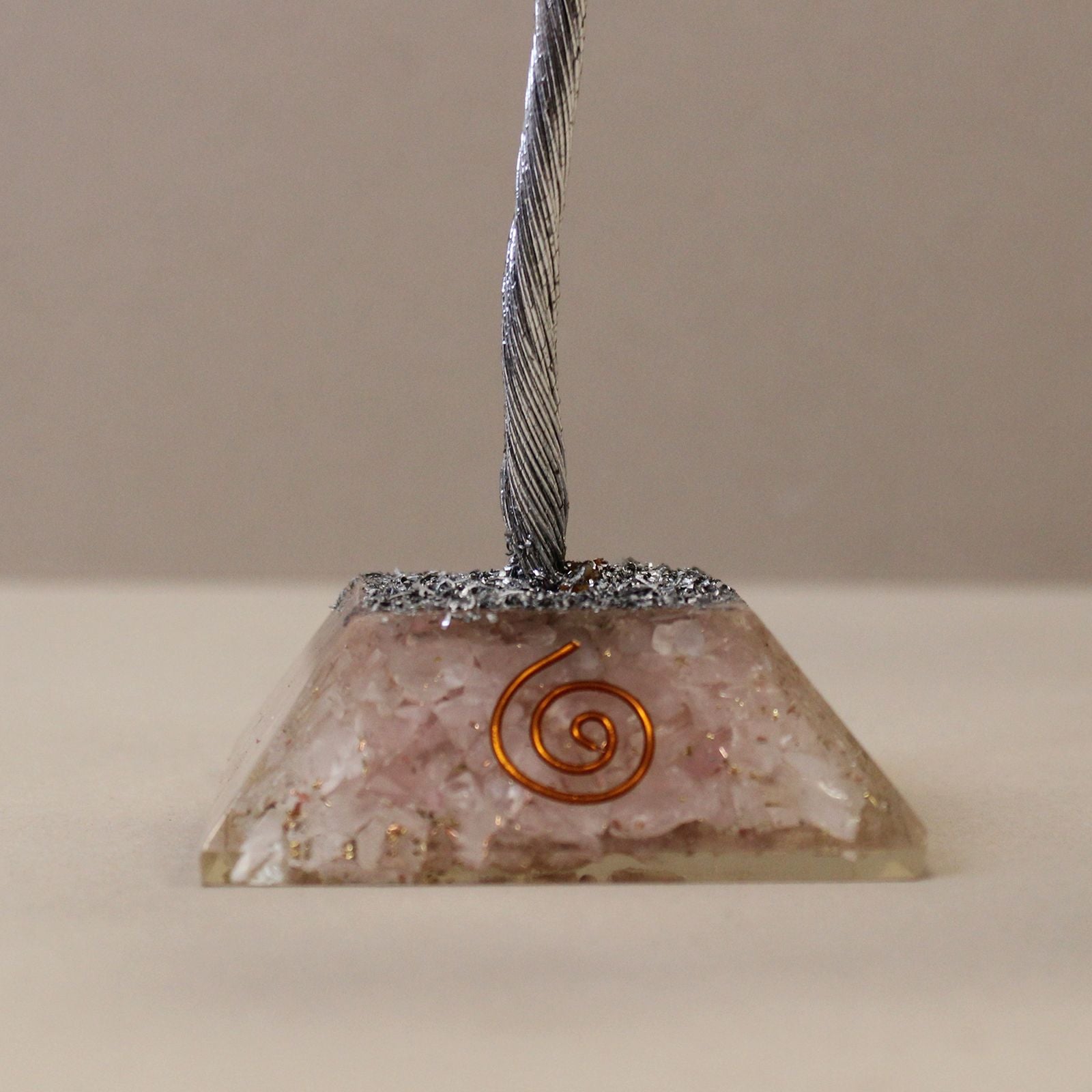 Rose Quartz Gemstone Tree with Orgonite Base 160 Stones Design