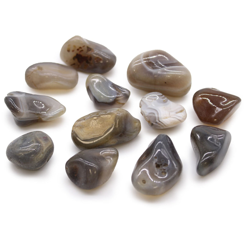 Medium African Tumble Stones Grey Agate from Botswana for Decor