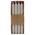 Pure Natural Wax Dinner Candle 25x2.3 in Elegant Silver Grey