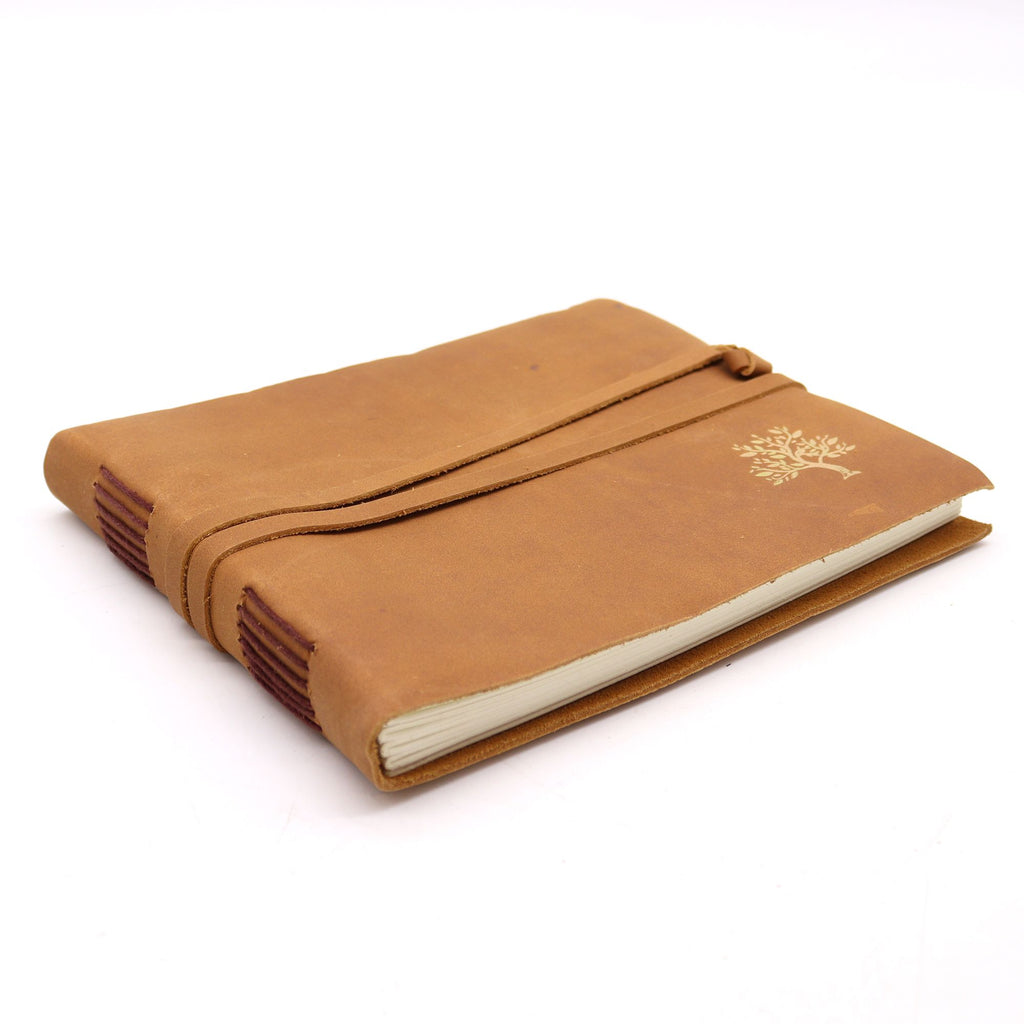 Leather Sketchbook Golden Tree with 144 Pages for Artists