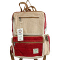 Large Boxy Hemp Backpack in Wine and Cream Colour Design