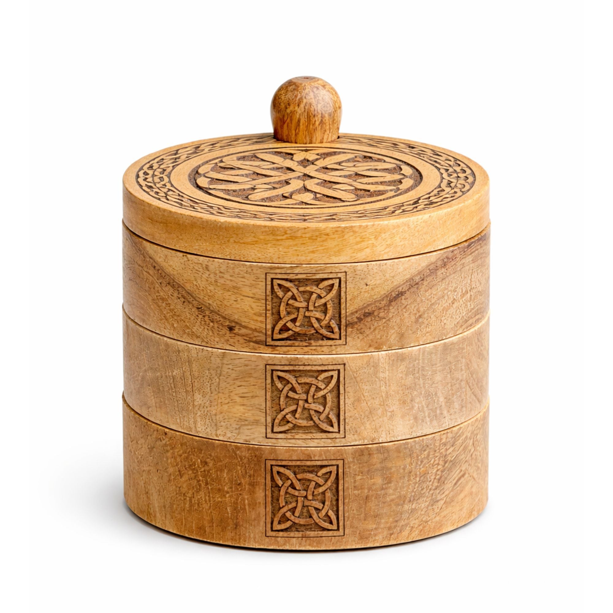 Celtic Carved 3 Tier Revolving Box