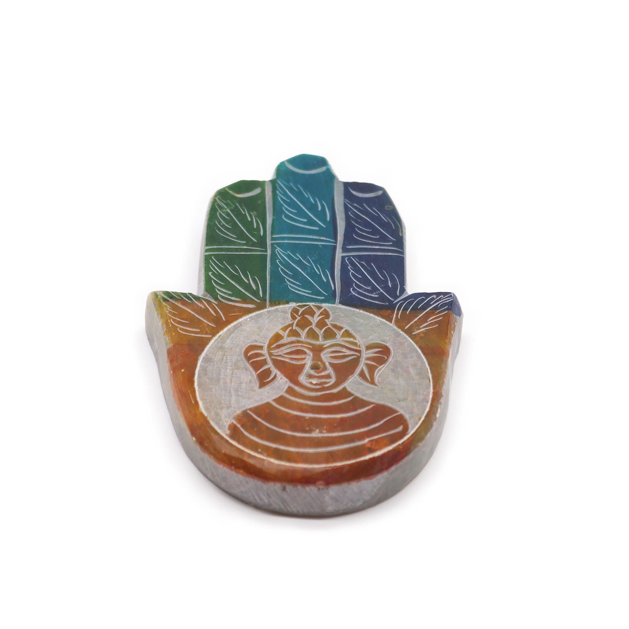 Soapstone Hamsa Incense Holder Buddha for Unique Home Décor