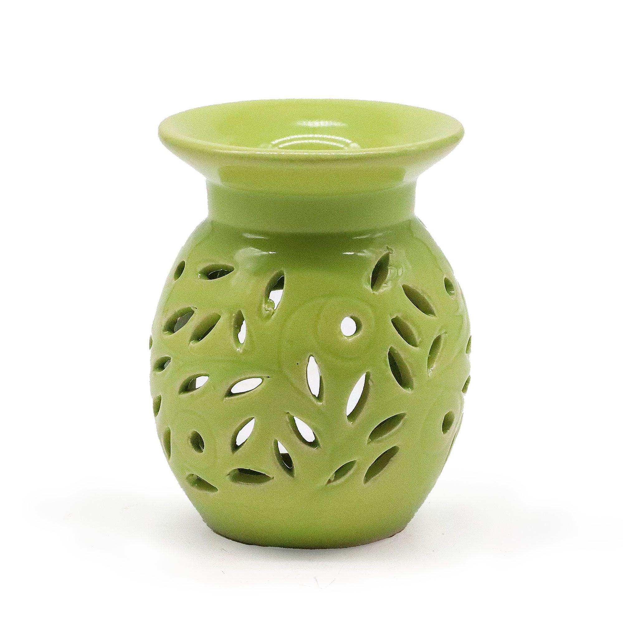 Floral Lime Oil Burner for Inviting Aromatic Home Fragrance