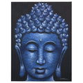 Buddha Painting with Blue Brocade Detail for Elegant Home Decor