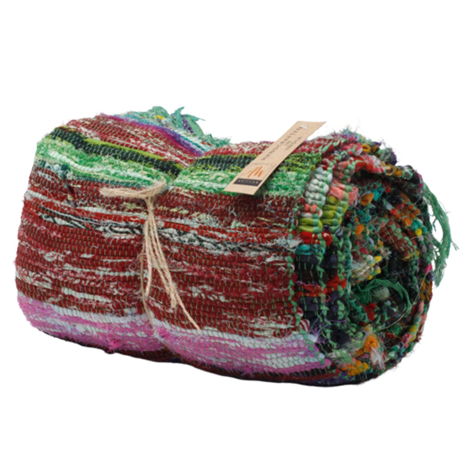 Luxury Green Rag Rug 151 x 90cm for Home Decor and Comfort