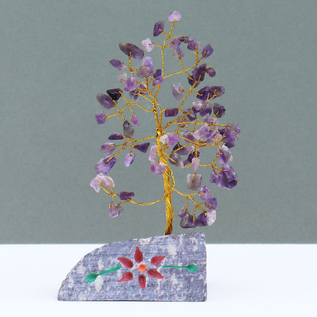 Amethyst Gemstone Tree with 80 Stones for Home Decor
