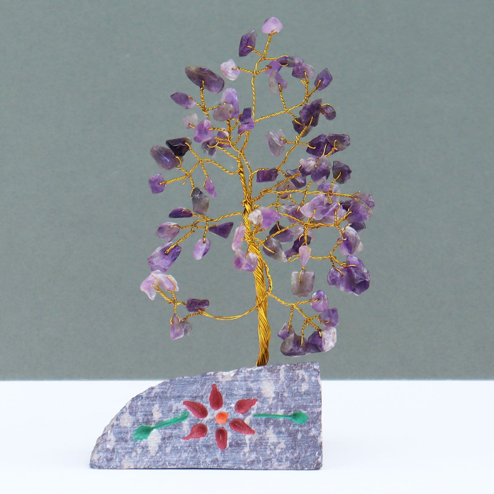 Amethyst Gemstone Tree with 80 Stones for Home Decor