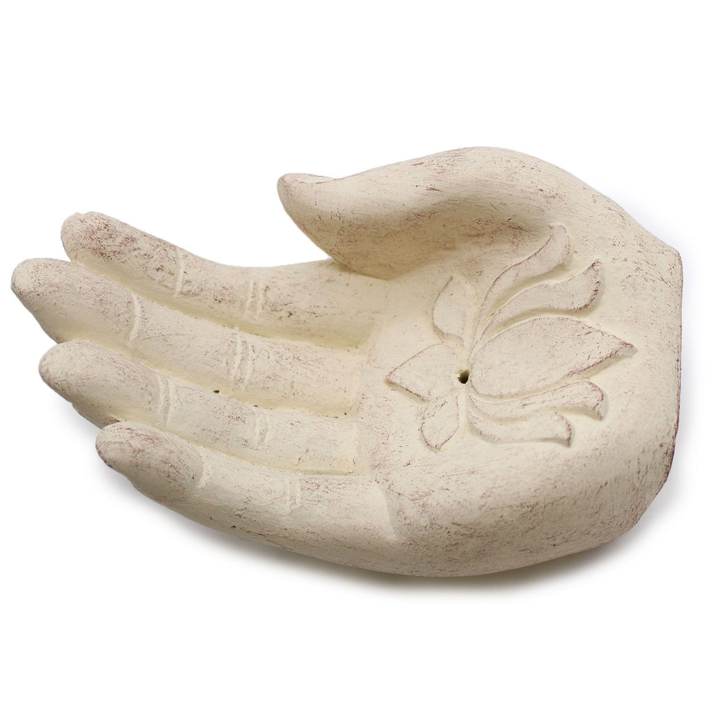 Hand Incense Burner Lotus White for Aromatic Home Fragrance
