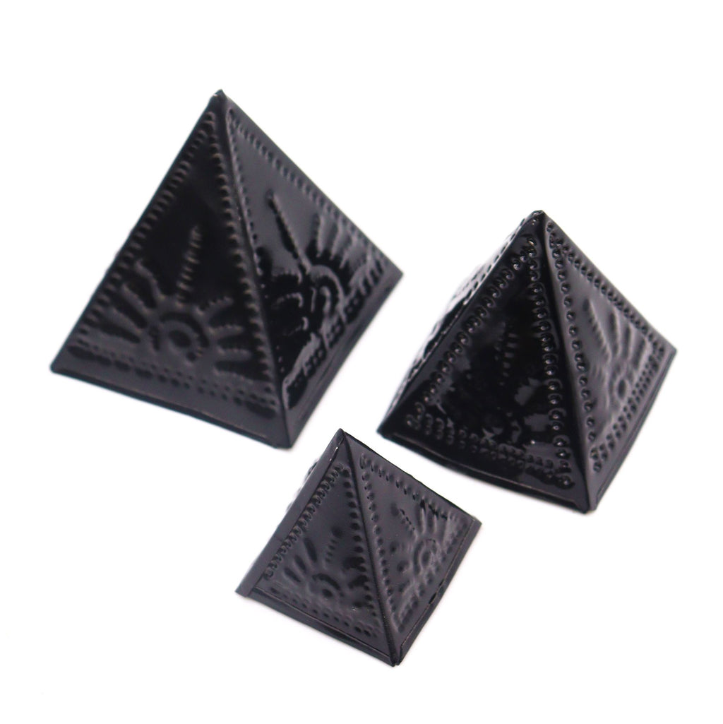Incense Powder Mould Set Black with Three Pyramid Sizes