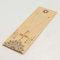 Indian Devotional Pendant - Silver Plated (45cm Chain)- Citrine Crucifix