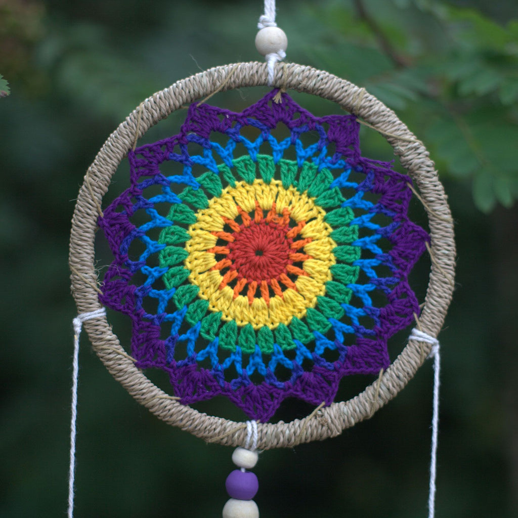 Medium Rainbow Dream Catcher for Home Decor and Sweet Dreams