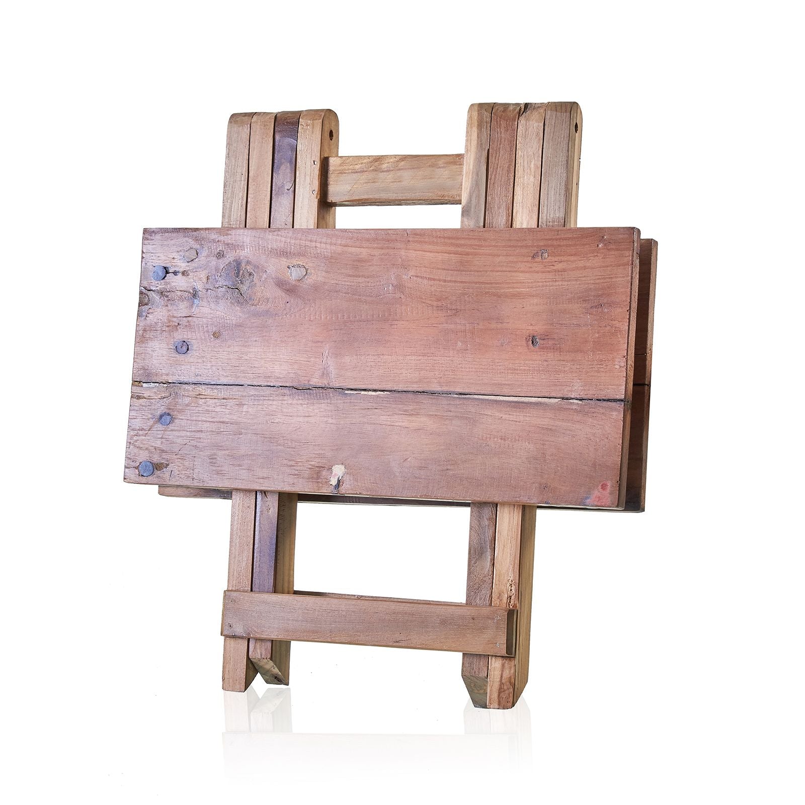 Square Folding Coffee Table 50cm Recycled Wood for Stylish Home Use