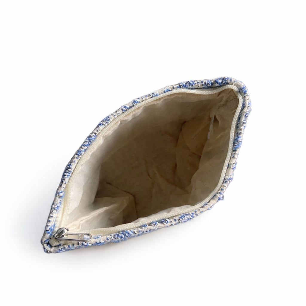 Nomad Sari Indian Jacquard Toiletry Bag in Indigo Echo Design