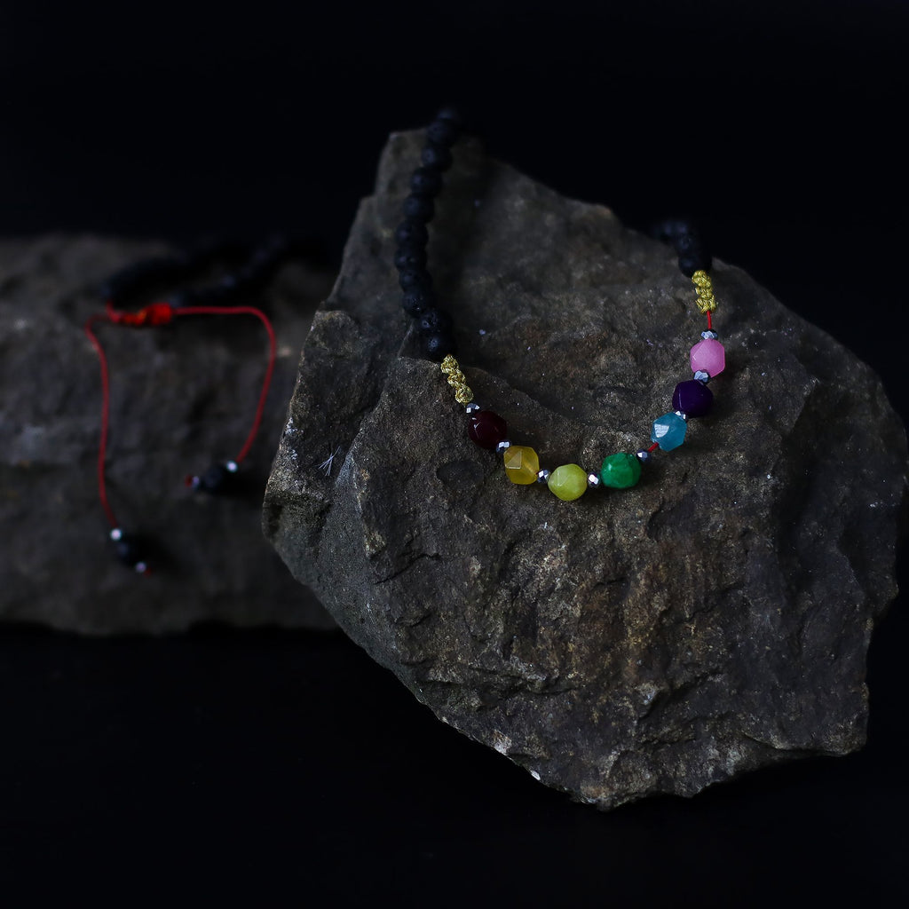 Essence of the Volcano Necklace with Chakra Beads Design