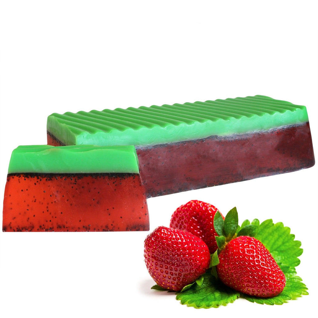 Tropical Paradise Strawberry Soap Loaf for Fruity Cleanse Delight