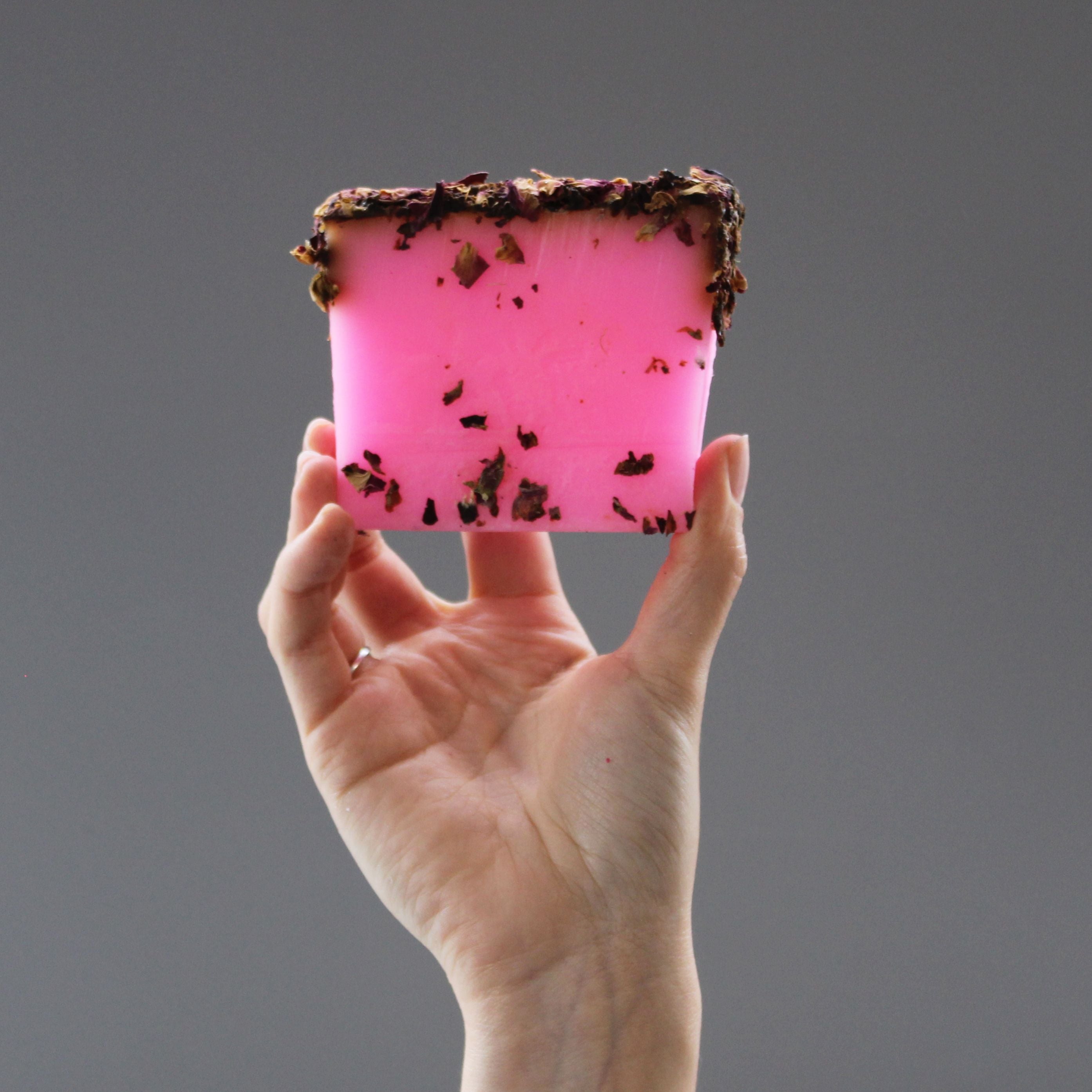 Pack of 13 Rose & Rose Petals Soap Bars for Floral Bathing