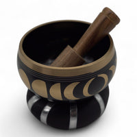 Moon Phase Singing Bowl Set – Black (10.7cm)