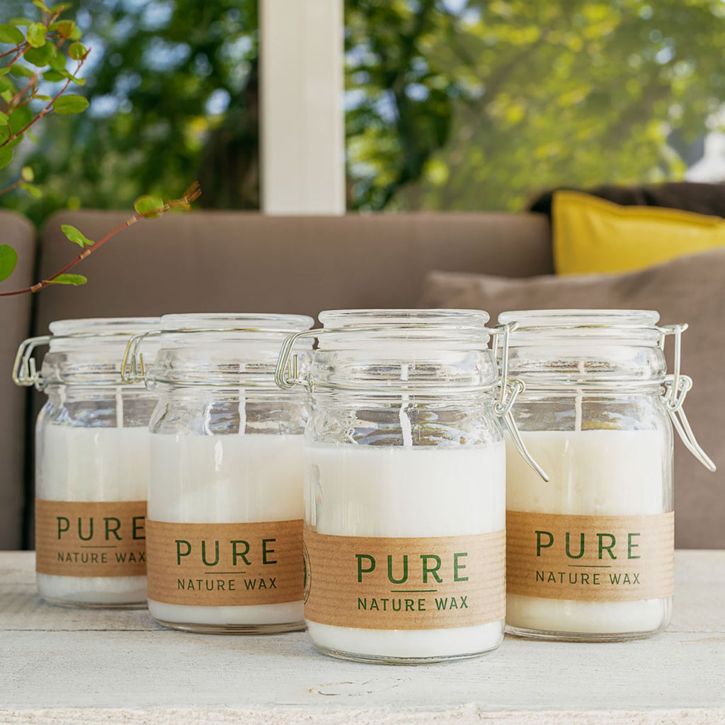 Pure Olive Wax Jar Candle in Elegant White for Home Decor