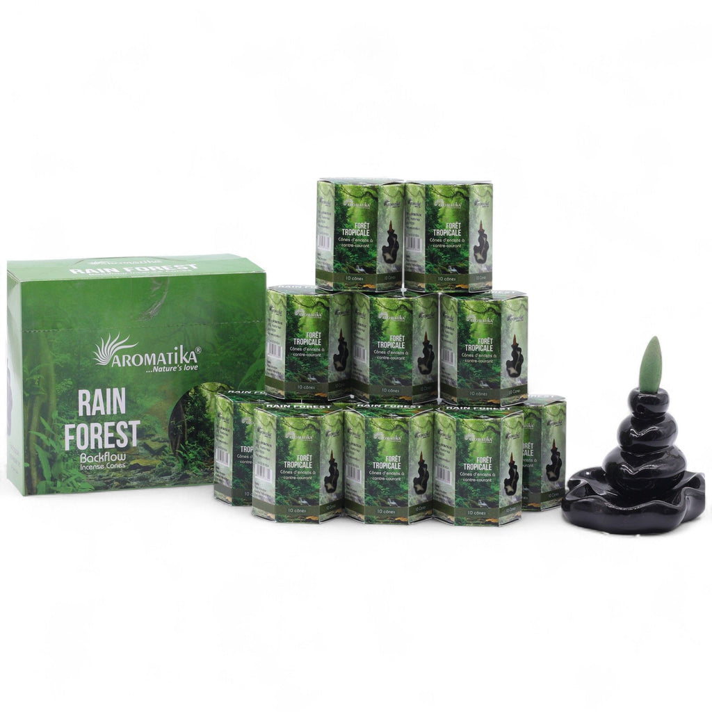 Pack of 10 Masala Backflow Incense Cones with Rain Forest Aroma