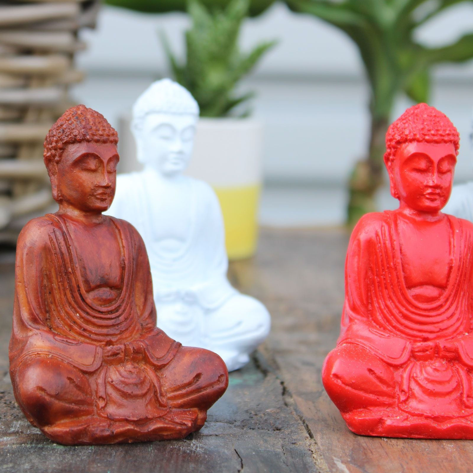 Matt Mini Buddha Statues in Assorted Colours for Home Decor