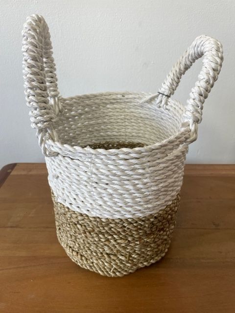 Seagrass Basket Set Natural White for Stylish Storage Solutions