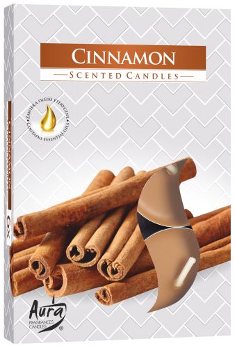 Set of 6 Cinnamon Scented Tealights for Cozy Home Fragrance