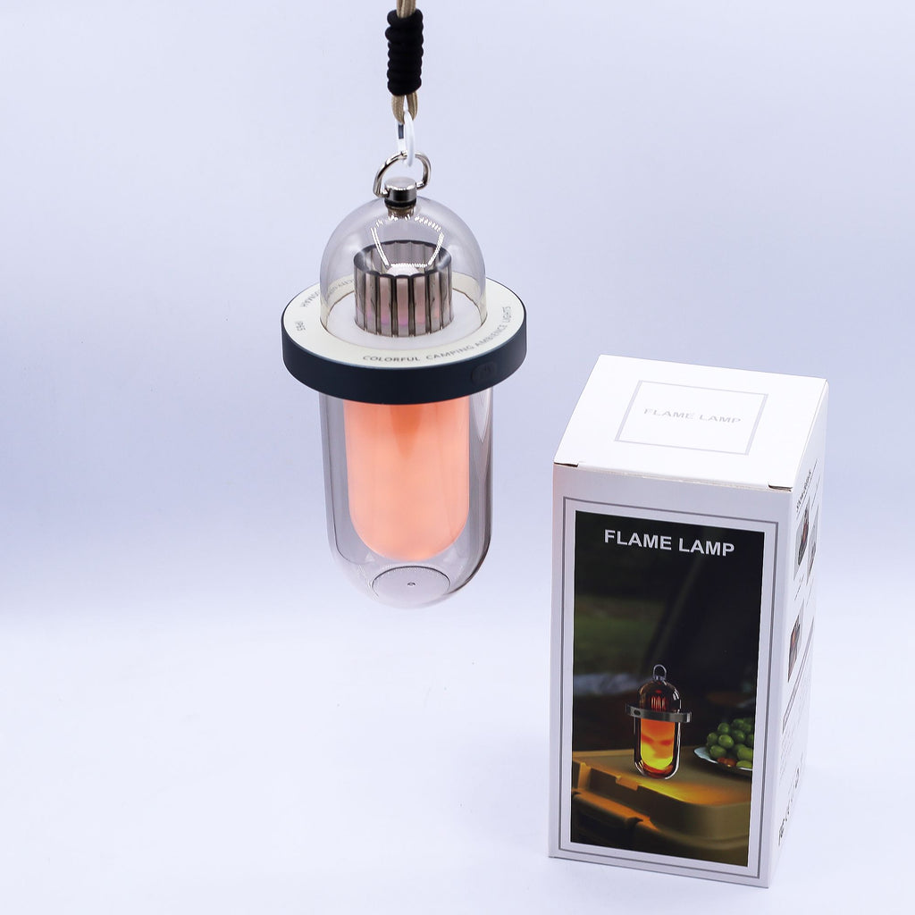 Outdoor Flame Effect Lamp with USB C Rechargeable Multi Colour Light