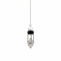 Shadow Seer - Double Power Pendulum - Obsidian Globe - Clear Quartz Double Terminated