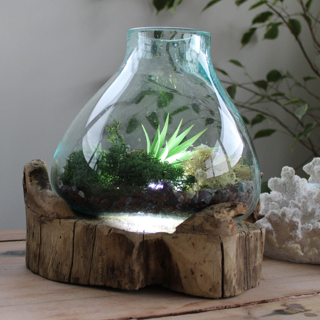 Molten Glass Large Fish Tank 3.7 Litre with Light Cavity Design