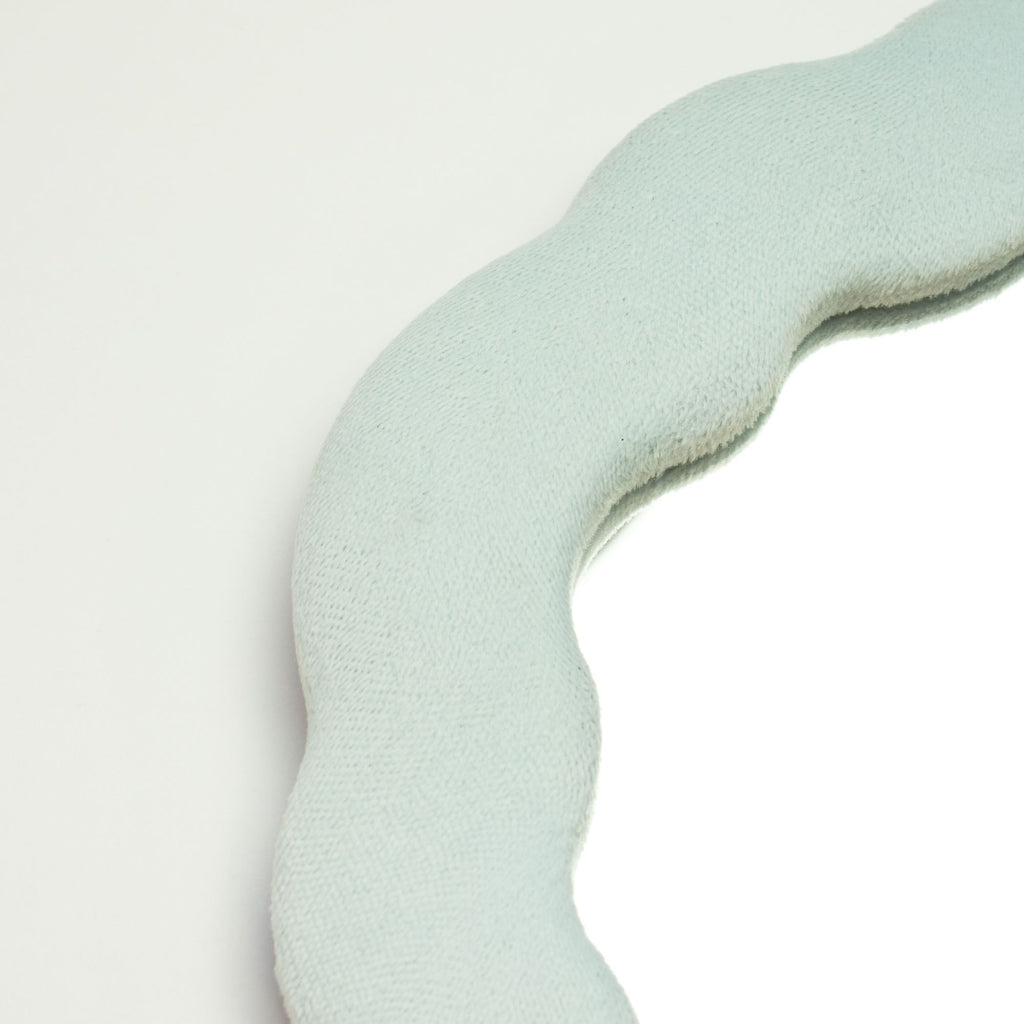 Soft Squiggly Mirror in Cloud Blue for Playful Home Decor
