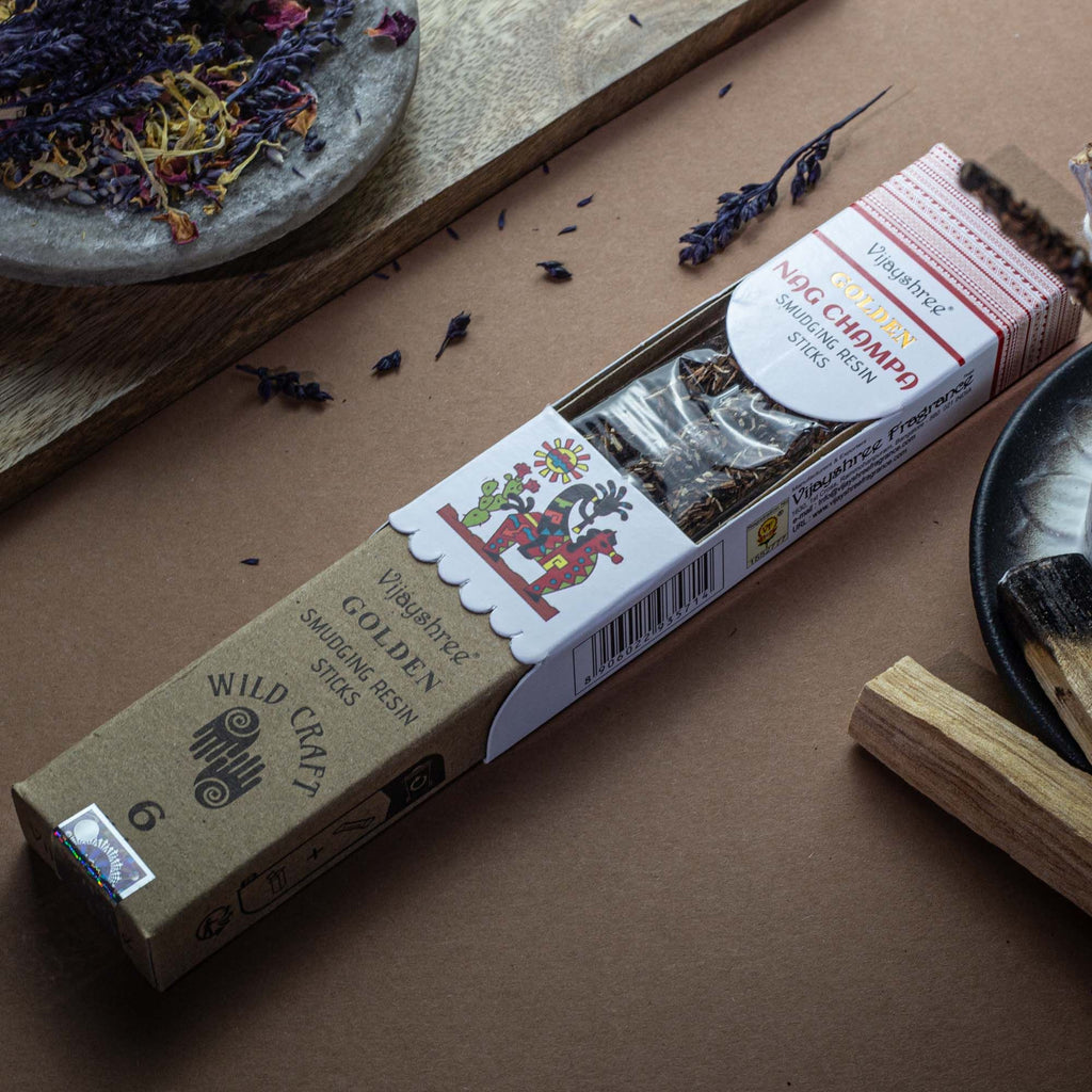 Golden Nag Champa Smudging Resin Sticks in 30g Pack