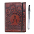 Small Notebook with Strap Featuring Tibetan Mandala Design