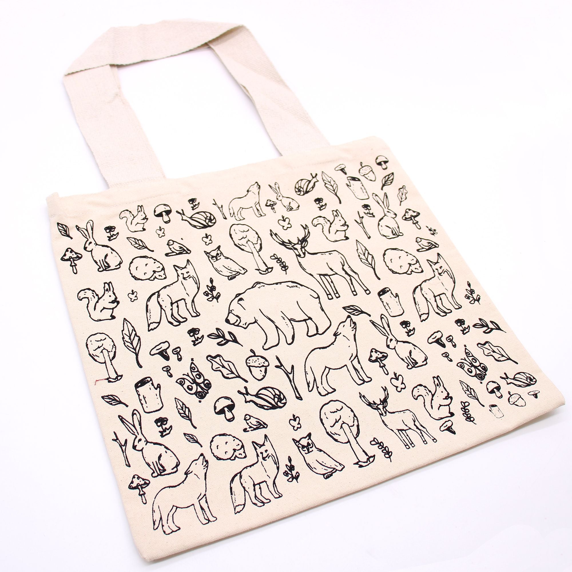 Big Cotton Tote Shopping Bag 38x42cm Forest Life Eco Gift Bag