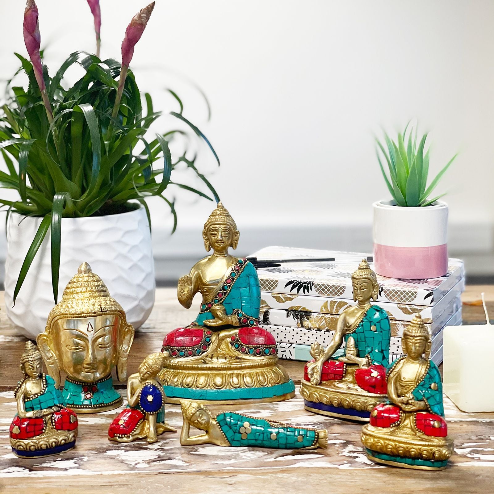 Brass Buddha Figure Hands Up 7.5 cm Perfect for Home Decor Display