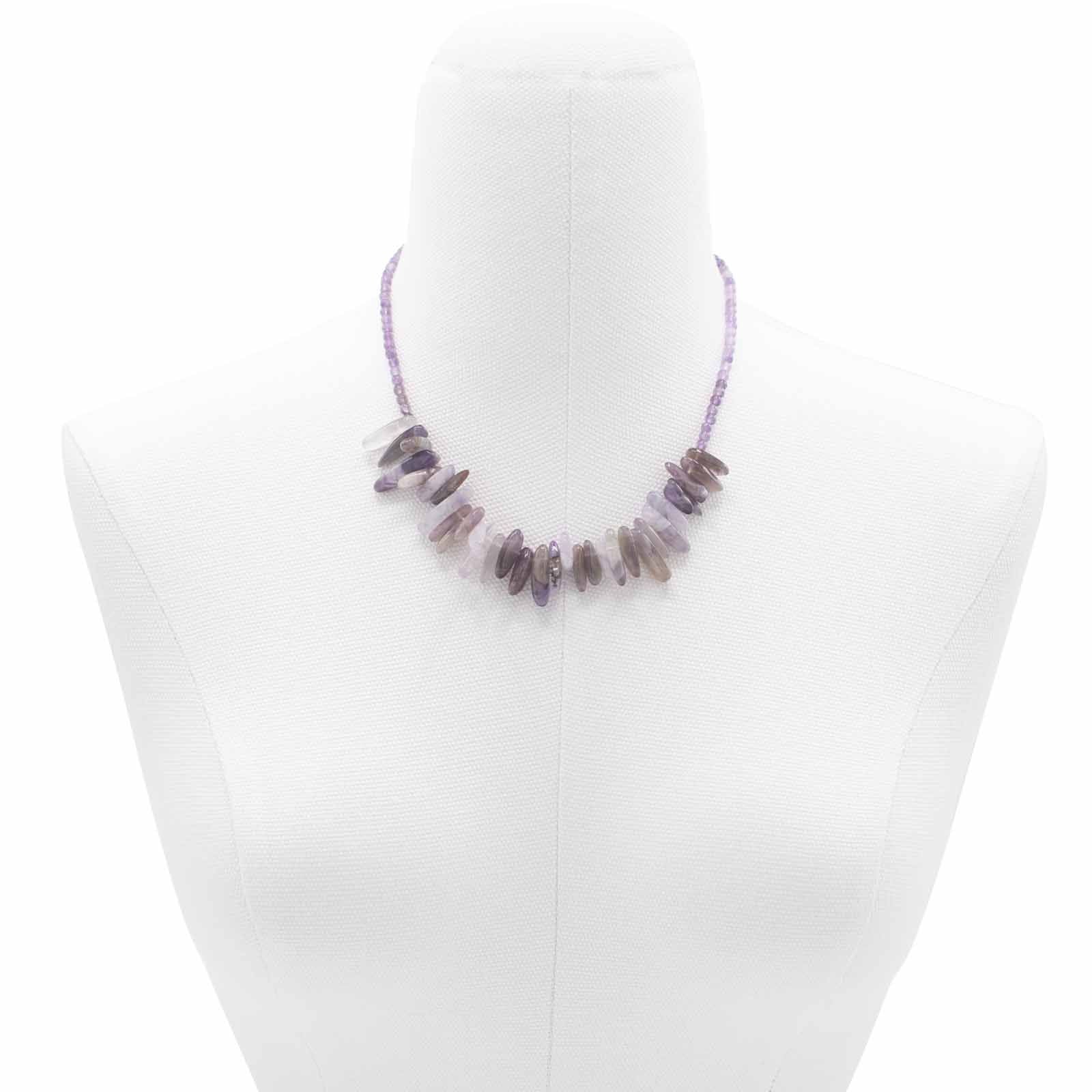 Longstone Amethyst Gem Necklace for Regal Purple Elegance